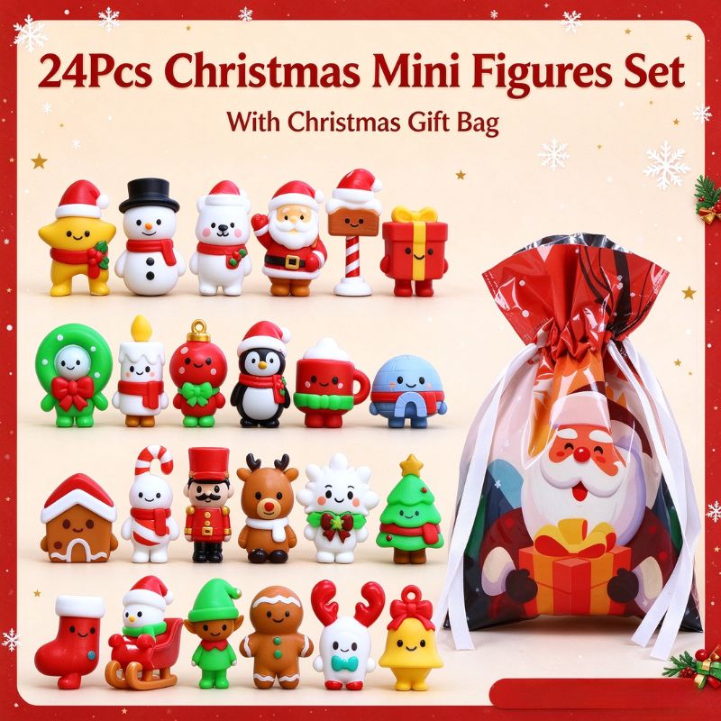 Kids Toys Xmas - Set de mini figuras navideñas en