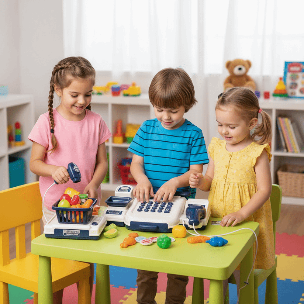 Toy Cash Register - Caja Registradora de Simulación de Supermercado,