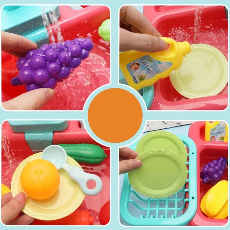 Juego de fregadero de plástico - Kids Toys Kitchen Set reseña y precio